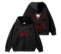 KASENFASHION Stray-K Dominate SKZOO Sweat à Capuche - Y2K Harajuku Sweat-Shirt avec Fermeture éclair - Pull à Capuche méchant Dessin animé Unisexe Kpop Streetwear Oversize, Noir1, S