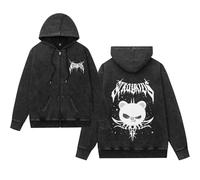 KASENFASHION Stray-K Hoodie Vintage Y2K Hip Hop Veste à capuche - Pull à fermeture éclair surdimensionné pour homme et femme SKZ KPOP Streetwear, Schwarzslla, M