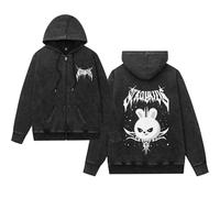 KASENFASHION Stray-K Hoodie Vintage Y2K Hip Hop Veste à capuche - Pull à fermeture éclair surdimensionné pour homme et femme SKZ KPOP Streetwear, Schwarzslle, XXS