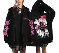 KASENFASHION Stray-K SKZOO Y2K Sweat à Capuche zippé - BangChan Lee Know Changbin Hyunjin Han Felix Seungmin I.N Mignon Unisexe Veste à Capuche Harajuku Streetwear Oversize, Noir5., S