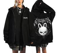 KASENFASHION Stray Kids SKZOO Hoodie - Y2K Sweat à capuche zippé mignon BangChan Lee Know Changbin Hyunjin Han Felix Seungmin I.N Unisexe Harajuku Streetwear, Noir2, M