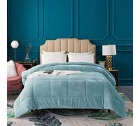 KASENTEX Couette de Luxe Super Douce en Peluche Sherpa, literie réversible et Confortable, Lavable en Machine, Bleu Nuage, lit Simple/jumeau XL