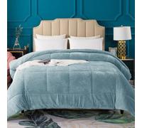 KASENTEX Couette Sherpa raffinée Ultra Douce et Moelleuse, réversible, Fausse Fourrure, Lavable en Machine, pour lit Simple/lit Simple XL, Bleu Nuage