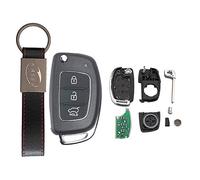 KASER Clé Télécommande avec Carte Électronique 3 Boutons Compatible pour Hyundai Elantra Accent ix35 i30 Solaris Tucson i20 Santa Fe (433MHz ID46 Chip) avec Transpondeur prêt pour la Programmation
