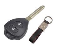 KASER Coque Clé Télécommande Plip 2 Boutons Toyota Yaris Corolla Avensis Venza Rav4 Prado avec Porte-Clés en Cuir