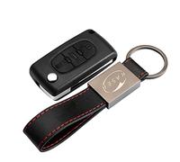 KASER Coque de clé compatible pour Citroën C1 C2 C3 C4 C5 - Version avec logement batterie - Noir en Cuir - 3 touches