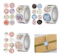 KASESSS 1500 Pièces Autocollant Merci, Rond Etiquette Merci, Auto-Adhésifs Thank You Lab, Guirlande Stickers Merci, Thank You Stickers pour Fête Anniversaire Business Emballage Cadeau Enveloppe