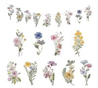KASESSS 2 Pcs Banderole Fleurs, Coloré Bannière de Fleurs Sauvages, Multicolores Fleur Banderole Papier, Printemps Fleur Sauvage Guirlande pour Decoration Anniversaire Mariage Baby Shower Garden Fête