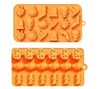 KASESSS 2 PièCe Halloween Moule Chocolat, Moules Silicone De Qualité Alimentaire, Moule Bonbon Silicone Halloween Sur Le ThèMe D'Halloween Pour Chocolat, Bonbon, GeléE, GlaçOns Diy Decorations