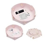 KASESSS 2 Pièces Cuirs Plateau, Plateau Decoratif, Vide Poche Entree, Détachable Plateau Rond Petit Plateau Plateau Salle de Bain pour Table D'Entrée Décor de Chambre Cadeau D'anniversaire pour Femmes