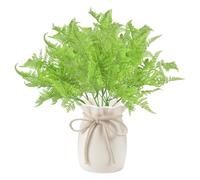 KASESSS 2 Pièces Fougères Plante Artificielle Exterieur, Fausse Plante, Plantes Artificielles pour Décoration, Cinq Branches Fougere Artificielle, Verte Fougère de Boston pour Intérieur Balcon Salon