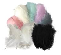 KASESSS 200 Pièces Plumes Loisirs Creatifs, Naturelles Plume Blanche, Moelleux Plume Noire, Plumes Colorées Doux, Plume Decoration pour le Bricolage, Mariage, Festival, Attrape-Rêves, Artisanat 6-15CM