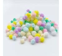 KASESSS 200Pièces Pompons Loisirs Creatifs, Pompom Loisir Creatif, Étincelle Pompoms pour Guirlandes, 15mm/10mm Mini Pompon, Multicolores Craft Petit Pompons DIY Artisanat CréAtif pour DéCoration FêTe