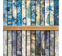 KASESSS 24 Feuilles de Papier de Scrapbooking Rêve Bleu, 15.2x15.2cm Papier Scrapbooking, Scrapbooking Materiel, Artisanat Papier à Motif, Papier Décoratif pour Journal Intime, Fabrication de Cartes