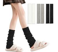 KASESSS 3 Paires Jambiere Femme, Tricoté Guetre Femme, Doux Guêtres Femme, Hiver Chaudes Jambières Femme, Mode Leg Warmers, Jambières d'Hiver pour à Toutes Les Formes de Jambes(Noir,Blanc,Gris)