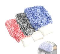 KASESSS 3 PCS Gant Lavage Voiture en Microfibre, Super Absorbants Gant Nettoyage Voiture, Élimine sans Effort La Saleté Tenace Gant Microfibre Voiture, Gant de Lavage Voiture Ultra Doux