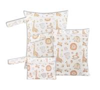 KASESSS 3 Pièces Sac a Couches Bebe, Sac à Couche Lavable, Sacs Couche en Tissu, Réutilisable Pochette Humide et Sèche, Wetbag à Fermeture Eclair Etanche pour la Natation Camping Voyage Fitness Plage