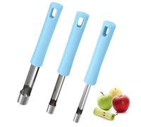 KASESSS 3 Pièces Vide Pomme, Vide Pomme Trognon Pratique, Evideur Pomme en Acier Inoxydable, Enleve Trognon Pomme pour Ôter Les Trognons des Fruits, Denoyauteur Pomme pour La Cuisine à Domicile (Bleu)