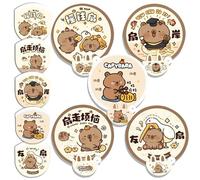KASESSS 5 Pièces Eventail Rond Pliant, Evantail Mignon Capybara, Ronds Evantaille & Reflecteur 2 en 1, Pliant Éventail à Main avec Sac de Rangement, Ronds Éventails pour Maison, Voyages, Photographie