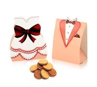 KASESSS 50 PièCes Boite Dragees Mariage Forme De MariéE Et Du Marié Boite A Dragee, CréAtivité Cadeau Invité Mariage 25 Paires BoîTe DragéEs Pour DéCoration De FêTe Bonbons Chocolat Cadeaux