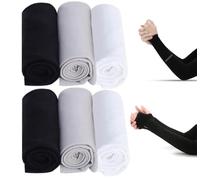 KASESSS 6 Paires Manchette Bras Homme Femme, Anti UV Manchette Gaming, Refroidissement Manchon Bras, Arm Sleeve Gaming, Manches de Glace Protection Soleil pour Cyclisme, Tennis, Activités en Extérieur