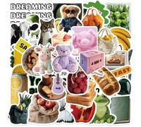 KASESSS 90 Pièces Stickers Aesthetic, Autocollant Aétanche, Stickers Scrapbooking, Autocollants de Voyage, Autocollant Vinyle Impermeable pour Ordinateur Portable Guitare Bouteille d'Eau Album Photo