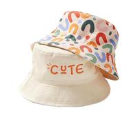 KASESSS Bob Bebe Enfant Réversible, 52 Cm Chapeau Anti UV Bébé Mignon pour Garçons Et Filles, Protection UV Bob De Plage, Chapeau De Soleil Enfant avec Mentonnière Réglable Et Large Bord 2-5 Ans