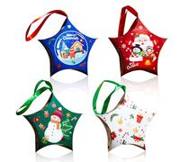 KASESSS Boite Cadeau Noel 10 Pièces - Ballotin Chocolat Vide pour Cadeaux et Décoration de Fête, Boite Bonbon Anniversaire pour Emballage Donut Cupcakes 12 x 12 cm