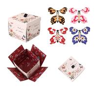 KASESSS Boite Surprise avce Papillon Flottant, Créatif DIY Explosion Box, Boite Cadeau Explosion Papillons, Surprise Box Gift box pour Anniversaire, Mariage, Saint-Valentin, Fête de Fin d'études