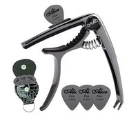 KASESSS Capodastre Guitare, Capodastre, Capodastre Guitare Classique, Capo Guitare Livré Avec 3 Plectres de Guitare en Métal et 1 Sac à Plectres, Capodastre Guitare Folk, Capodastres Ressort Réglable