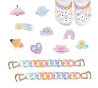 KASESSS Charmes de Chaussure, 12 Pièces Breloques de Chaussures, Pins pour Crocs Accessoires Coloré, Décoration de Chaussures Bricolage pour Femme Fille et Enfant