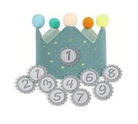 KASESSS Couronne d'Anniversaire, Bébé Anniversaire Couronne Chiffres Interchangeables de 1 à 9, Chapeau Anniversaire pour Garçons Filles, Couronne Anniversaire en Tissu pour Décoration d'Anniversaire