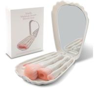 Kasesss Kit Pinceaux Maquillages, Set Voyage Pinceau Maquillage, Set Pinceaux Maquillage, Makeup Brushes Avec Boîte En Forme De Coquillage, Lot Pinceaux Maquillage Pour Fard À Paupières, Fard À Joues