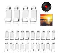 KASESSS Lot de 24 Pièces Accroche Vinyle Mural Petit, Support en Acrylique, Porte Autocollant, Etagère sans Percer Transparente pour Disque Vinyle, CD et DVD