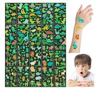 KASESSS Phosphorescent Tatouage Enfant, 20 Feuilles Tatouage Ephemere Motifs Dinosaure Et Animal, Tattoo Imperméables Pour Garçons Filles, Tatouages éphémères Enfant Cadeaux Fête D'Anniversaire