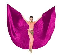 KASFDBMO 2. Costume de danse orientale Isiss Wing pour adultes, costume égyptien pour cosplay, Halloween, avec bâtons télescopiques et ailes d'ange papillon, RHODO, No slit wings Simple