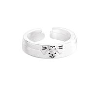KASFDBMO Belles bagues en argent en forme de chien et de chat pour couple, Comme sur l'image