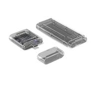 KASFDBMO Boîtier de disque double protocoles de type divisé, protection contre les surintensités et boîtier en ABS portable pour disque dur externe