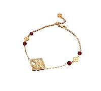 KASFDBMO Bouclettes Tressées Double Couche Drewer-Couche Confortable Chaîne De Poignet De Bijoux en Cuivre Utiliser Luck Four Feuille