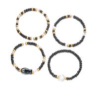 KASFDBMO Bracelets en perles de poisson en céramique - Chaîne de poignet extensible - Bijoux empilables - Accessoires de plage - Cadeaux - Bracelets élastiques en coquillages, taille unique, Comme