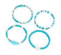 KASFDBMO Bracelets en perles de poisson en céramique - Chaîne de poignet extensible - Bijoux empilables - Accessoires de plage - Cadeaux - Bracelets élastiques en coquillages, taille unique, Comme