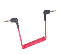 KASFDBMO Câble TRS mâle 3,5 mm pour microphone Rode SC2 mâle vers mâle spiralé à ressort coudé à droite Connexion appareil photo téléphone TRS vers câble TRS