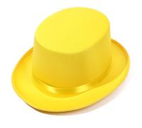 KASFDBMO Chapeau de magicien de carnaval pour adulte - Unisexe - Doux pour la peau - Haut plat pour homme - Bord court, jaune, taille unique