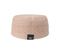 KASFDBMO Chapeaux de prière musulmans confortables et extensibles pour cérémonies religieuses usage quotidien chaud tricoté kippa homme, beige, XL