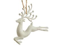 KASFDBMO Décoration de sapin de Noël incassable blanche à suspendre pour intérieur et extérieur - Étoile et renne