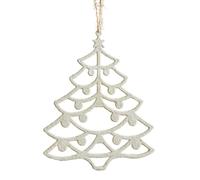 KASFDBMO Décoration de sapin de Noël incassable blanche à suspendre pour intérieur et extérieur - Étoile et renne