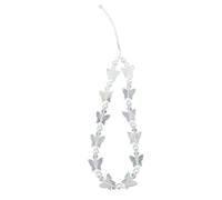 KASFDBMO Dragonne de téléphone avec pendentif papillon et perles pour téléphone portable, anti-perte, cordon à suspendre pour femme, blanc