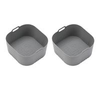 KASFDBMO Emballage 2 Fryers À Air en Silicone Mattes Cuisson Fourre-tas Grillades en Silicone Texture Aérienne Bols Adaptés À Cuisson