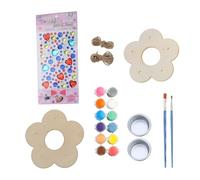 KASFDBMO Kit de mangeoires à oiseaux pour enfants et adultes - 2 pièces - Mangeoires à oiseaux en bois - Peinture et pinceaux inclus