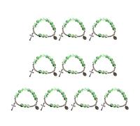 KASFDBMO Lot de 10 bracelets élégants avec crucifix et perles - Ajustement confortable - Pour améliorer la foi religieuse - Décoration de poignet, taille unique